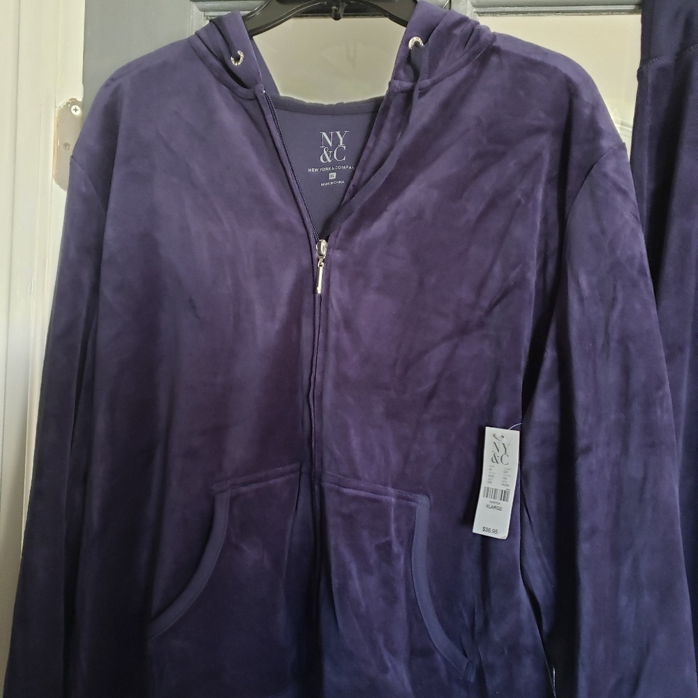 New York and Company Velour Hooded Jacket